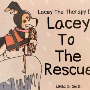 Lacey to the rescue poster with a sketch of a dog